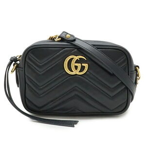 Gucci GG Marmont quilted Shoulder Bag chain crossbody black leather